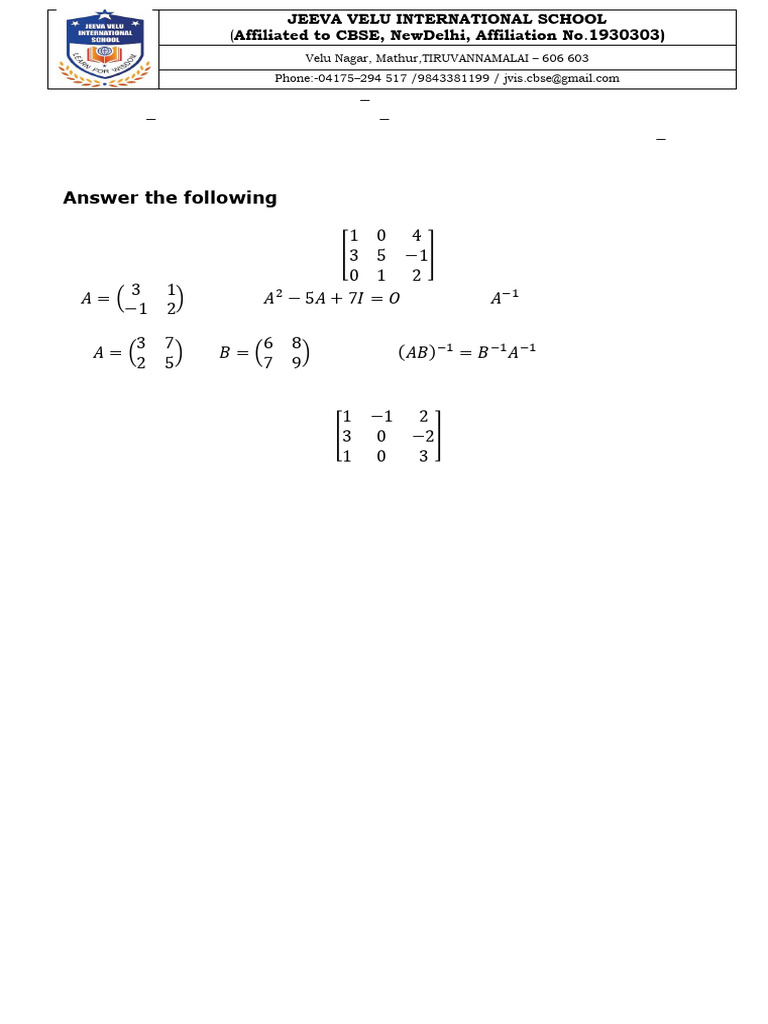 G12 Math A2 DRT 11 | PDF