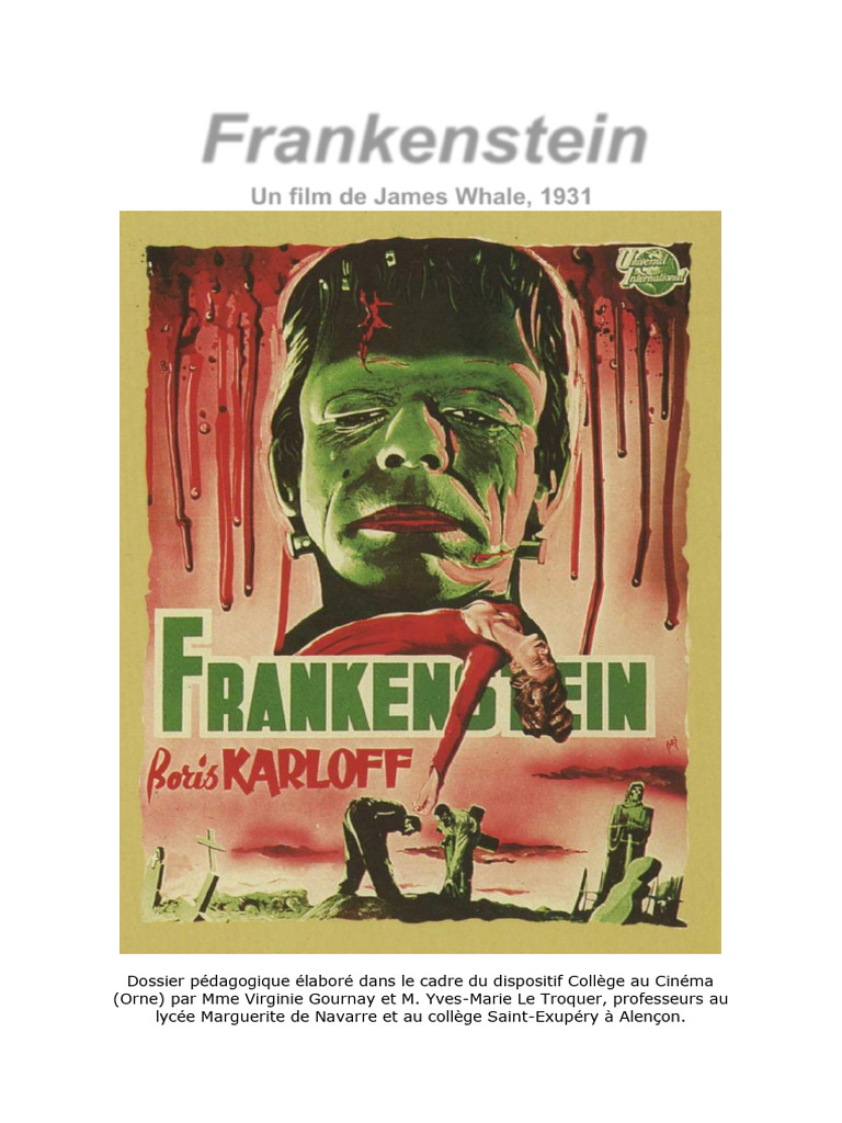 Frankenstein : Analyse du film de Whale | PDF | Prométhée | Frankenstein