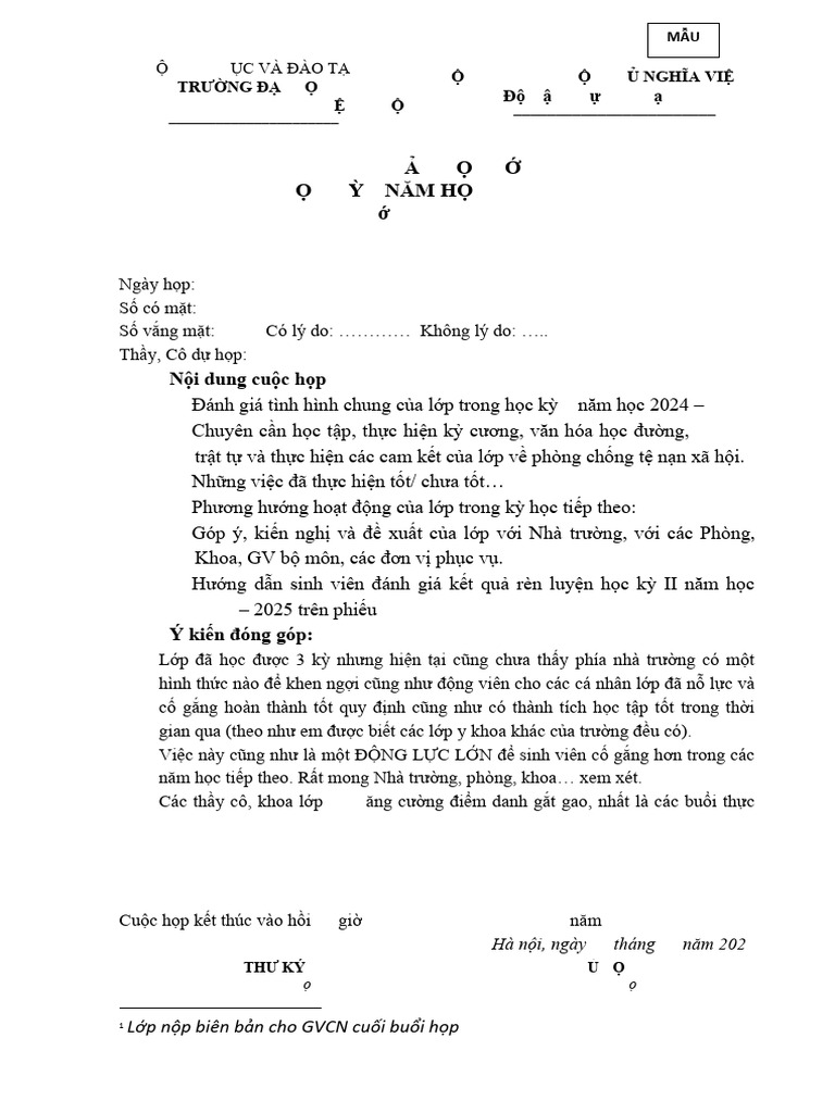 Biên Bản Họp Nhóm 01 | PDF