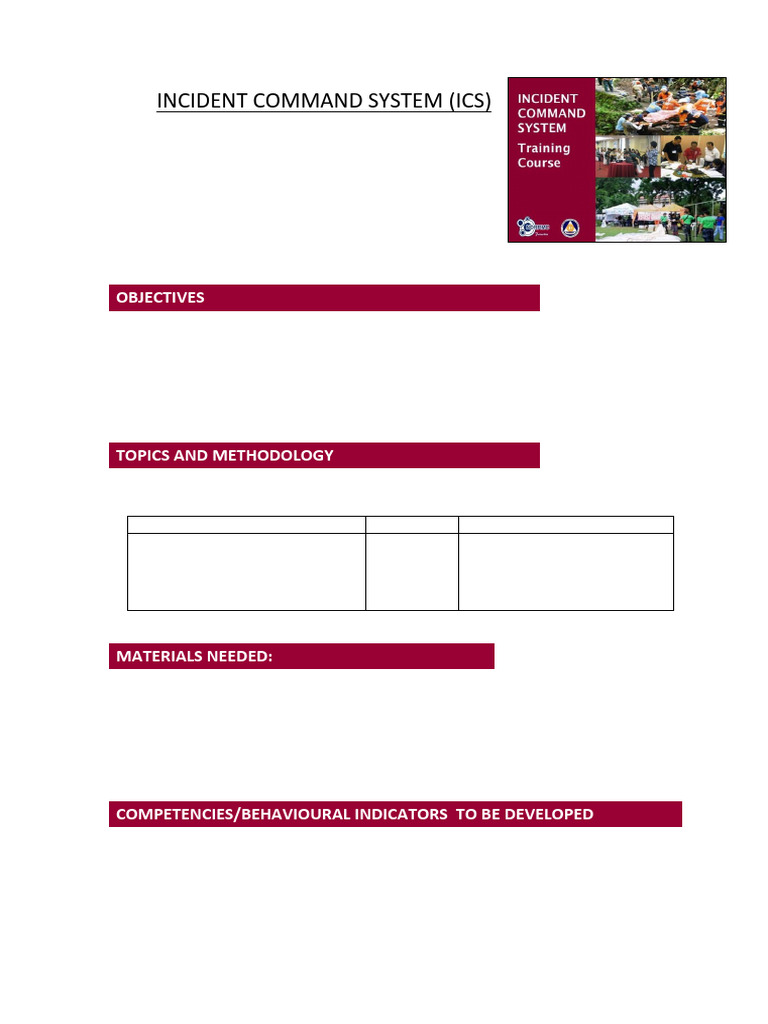 ICS Module 5: Incident Assessment & Objectives | PDF | Incident Command ...