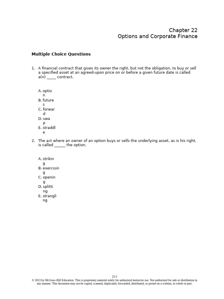 TBChap 022 | PDF | Option (Finance) | Put Option