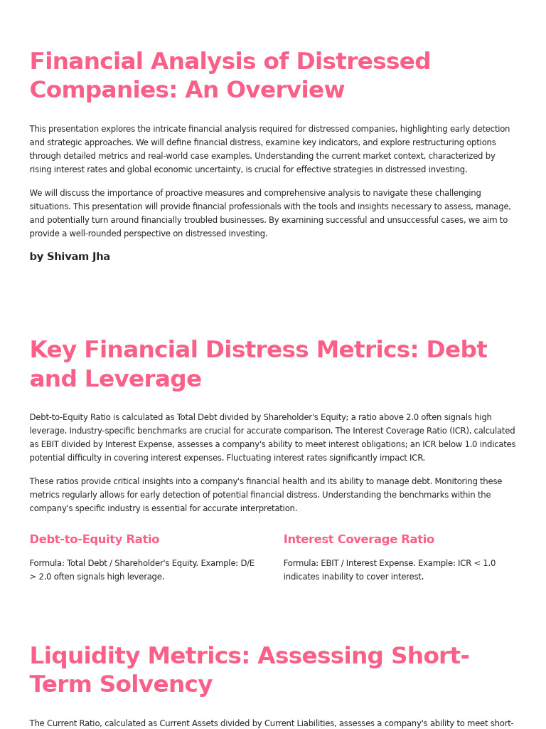 Debt Restructuring | PDF | Net Present Value | Debt