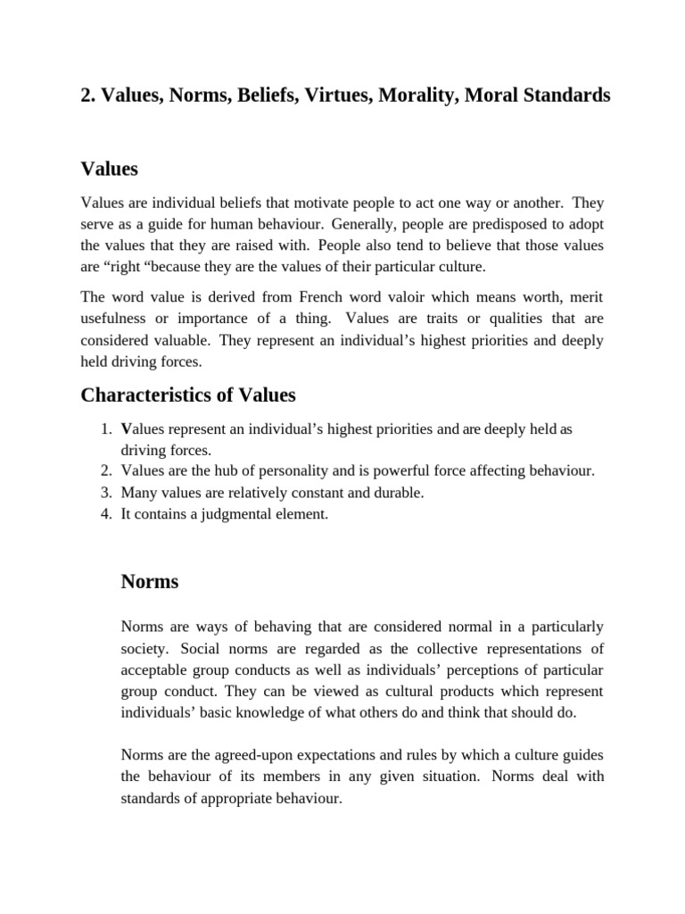 Understanding Virtues and Values | PDF | Morality | Virtue