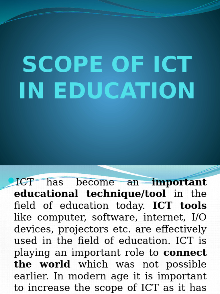 Scope of ICT in Education | PDF | Educational Technology | Information ...