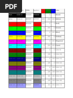 Excel Color Index and Codes List | PDF