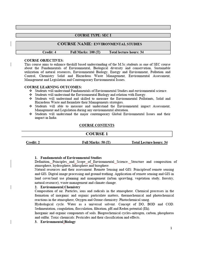 SEC Environmental Studies II | PDF | Natural Environment | Ecosystem