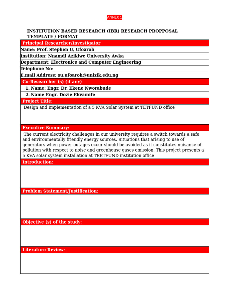 IBR Project Proposal | PDF
