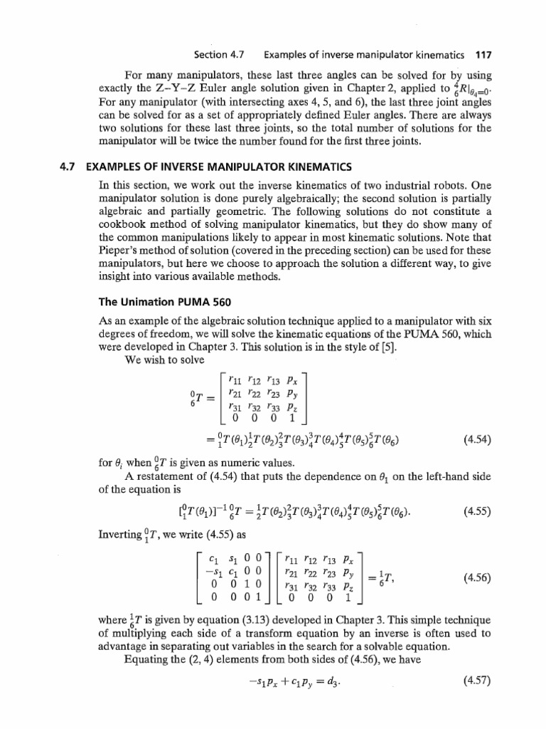Inverse Kinematics for Industrial Robots | PDF | Kinematics ...