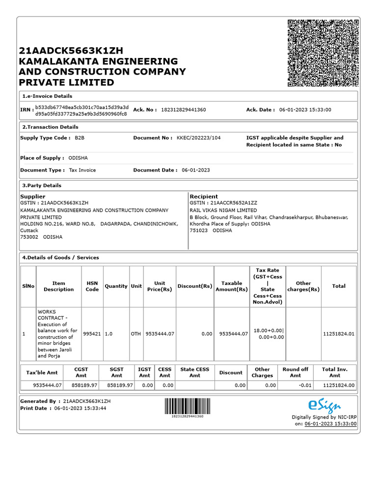 Kamalakanta Engineering Invoice Details | PDF | Invoice | Public Finance