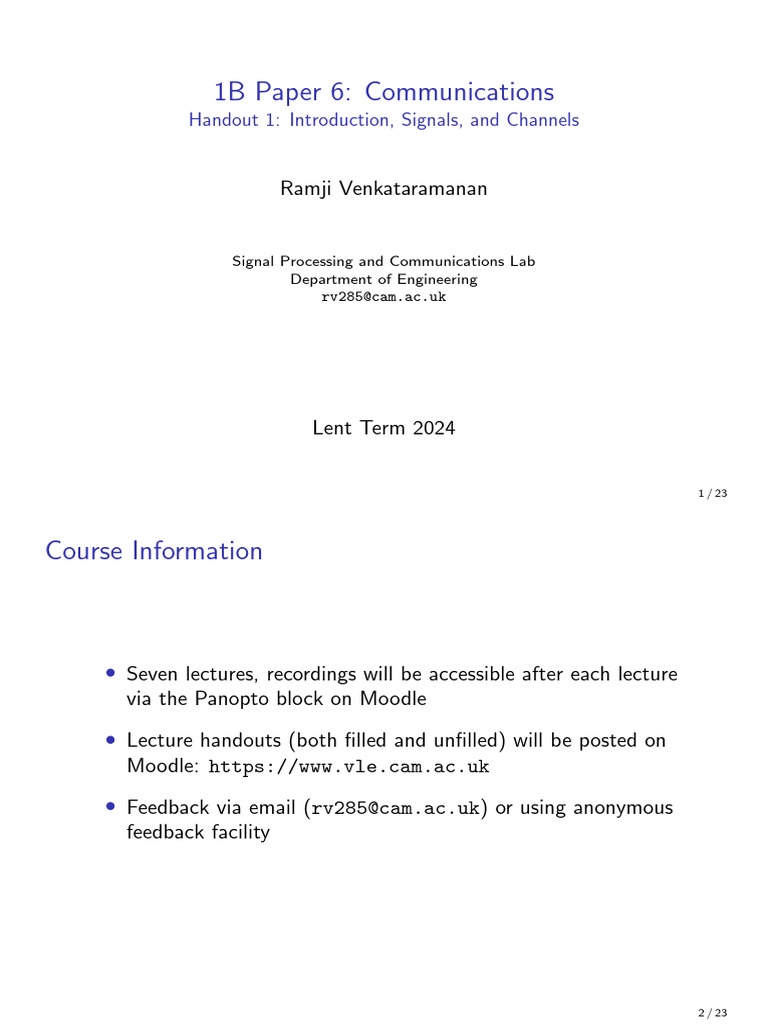 Communications: Signals and Channels Overview | PDF | Frequency ...