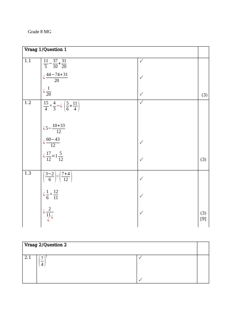 Grade 8 Math Practice Questions | PDF