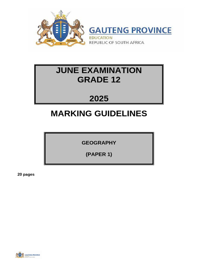 Grade 12 Geography June 2025 Marking Guide | PDF | Cyclone | Wound