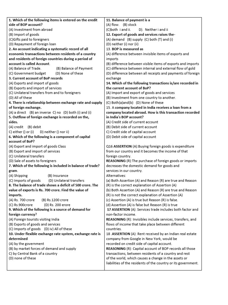 BOP Code for Goods Transactions | PDF | Balance Of Payments ...