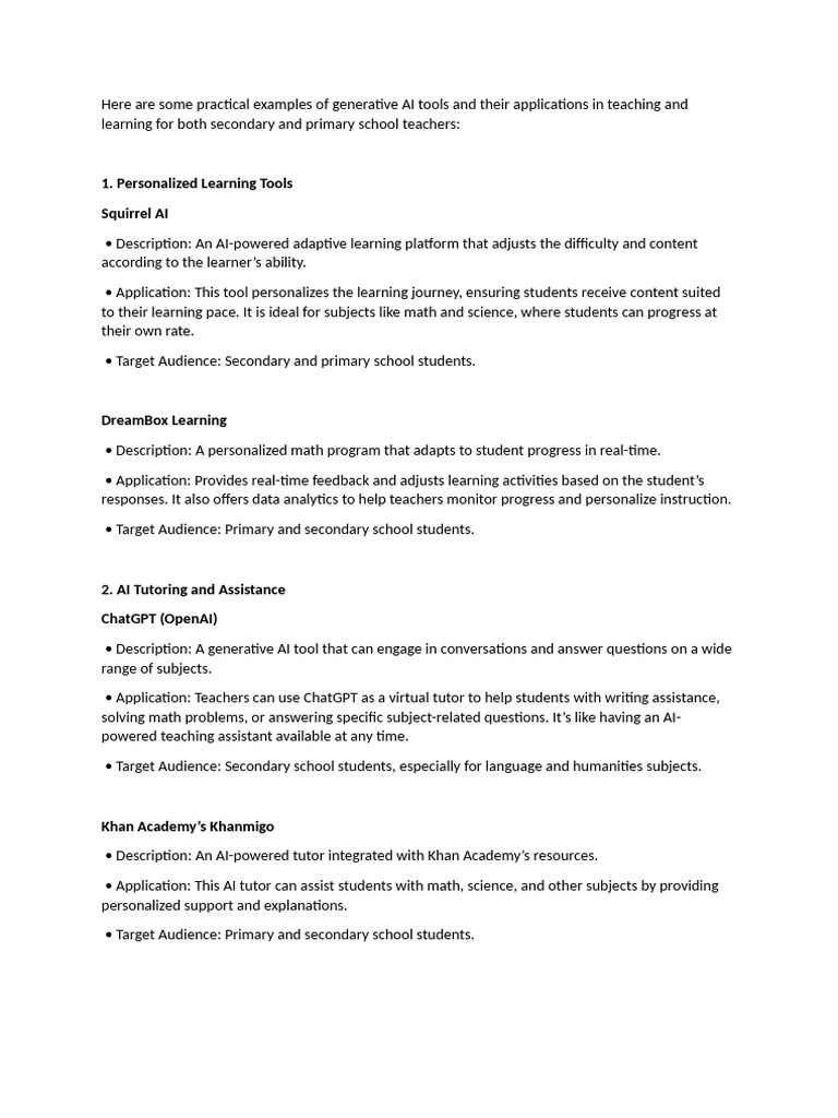 AI Tools for Personalized Learning | PDF | Artificial Intelligence ...