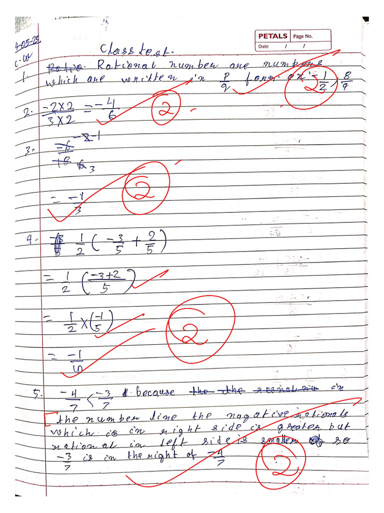 Class Test 24.05.25 | PDF