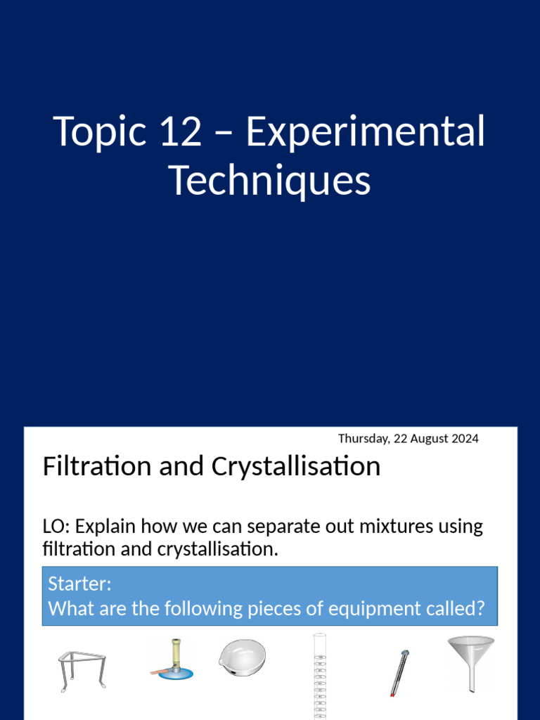L3 - Filtration and Crystallisation | PDF | Filtration | Water