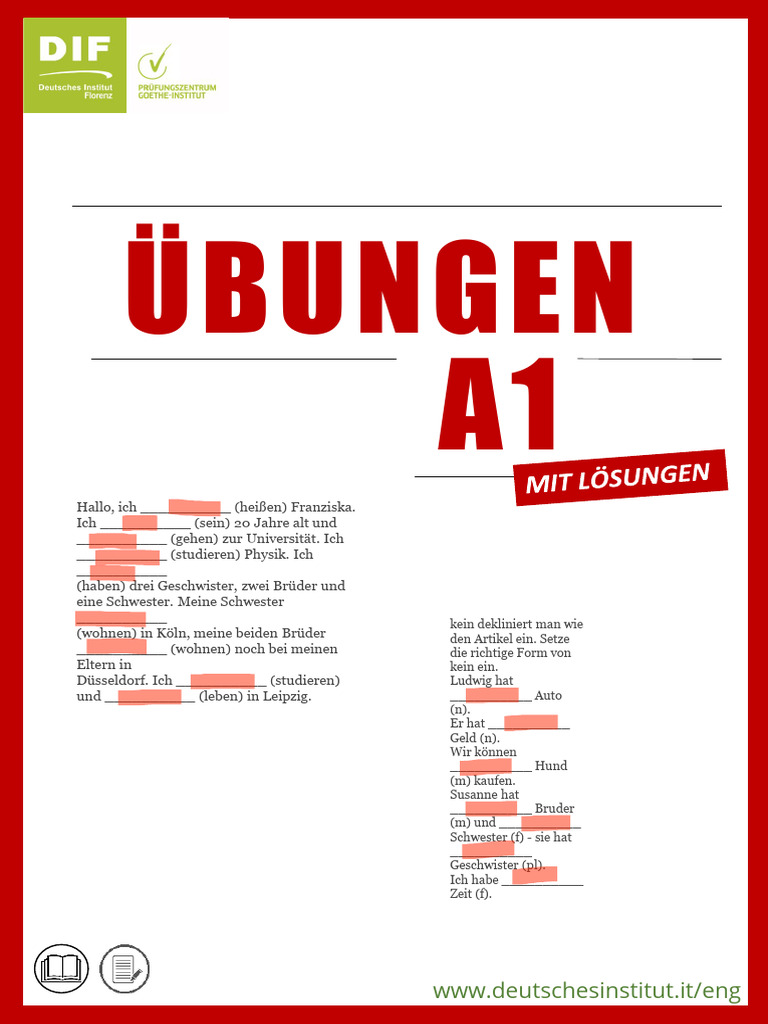 A1 Uebungen Eng Komplett | PDF