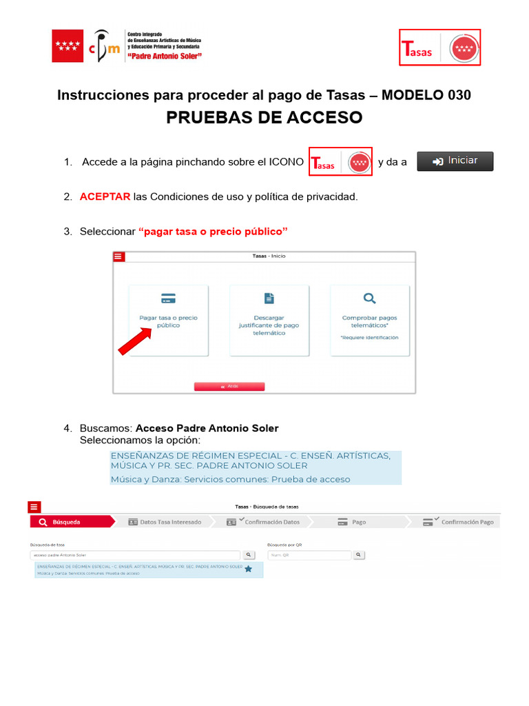 Instrucciones TASA 030 | PDF