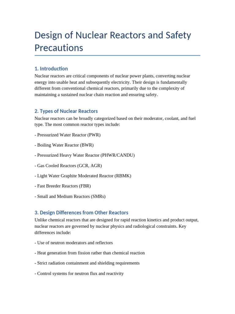Nuclear Reactor Design and Safety Overview | PDF | Nuclear Reactor ...