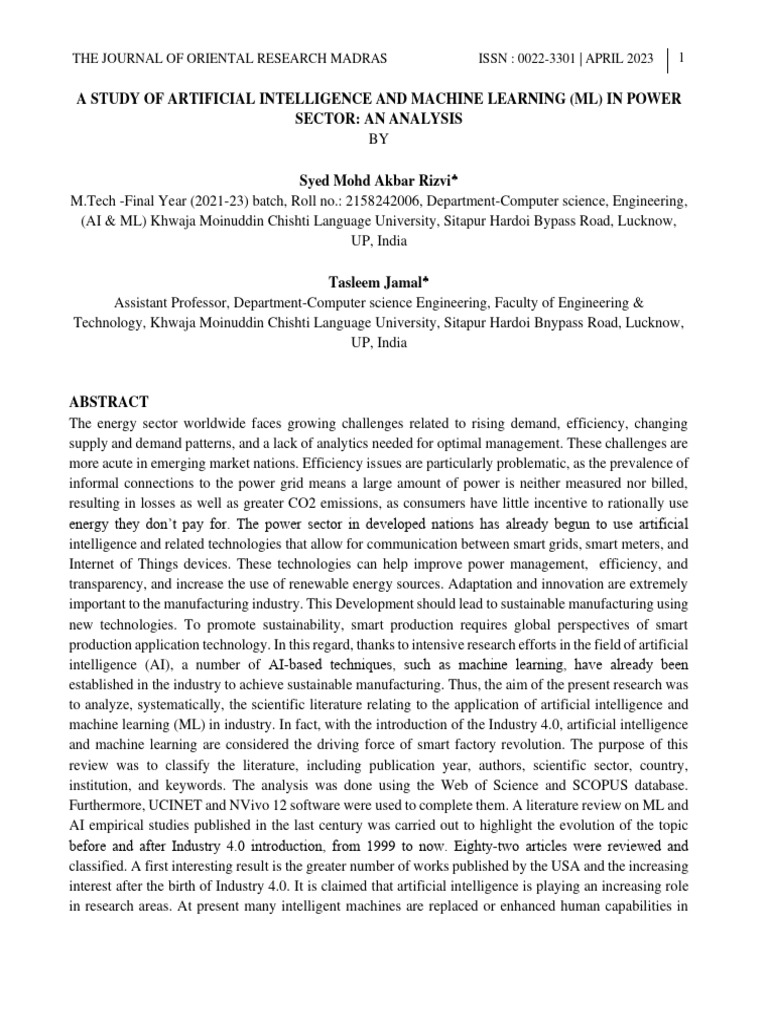 AI and ML Applications in Power Sector | PDF | Artificial Intelligence ...