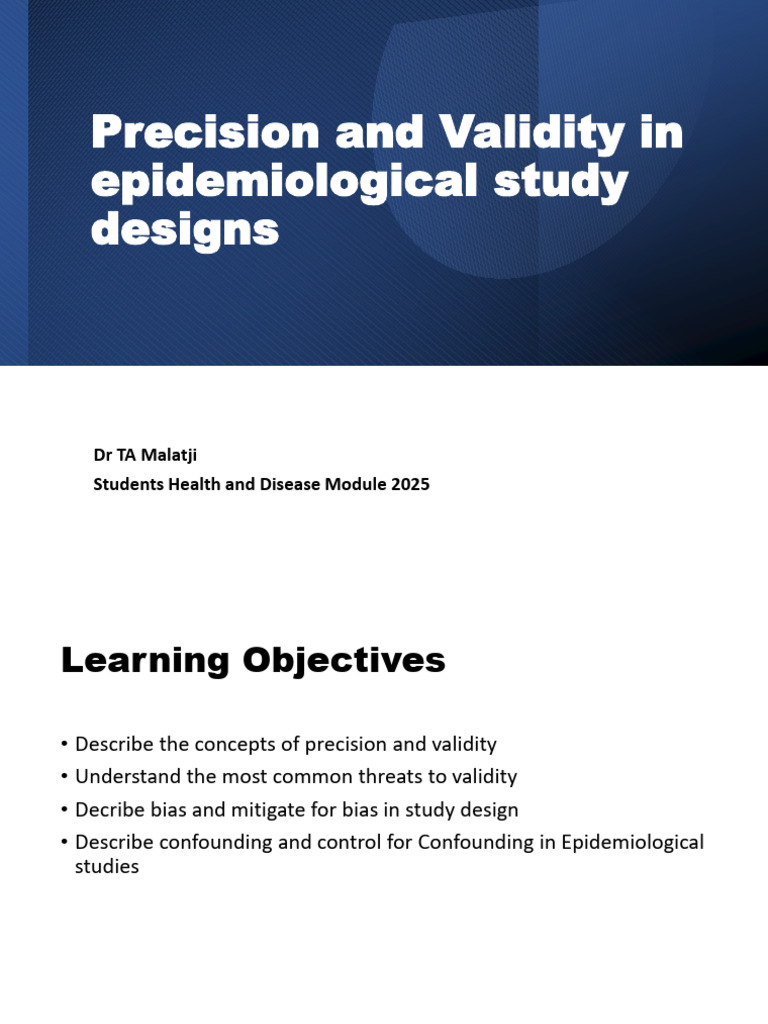 Validity and Bias in Epidemiological Studies | PDF | Confounding ...