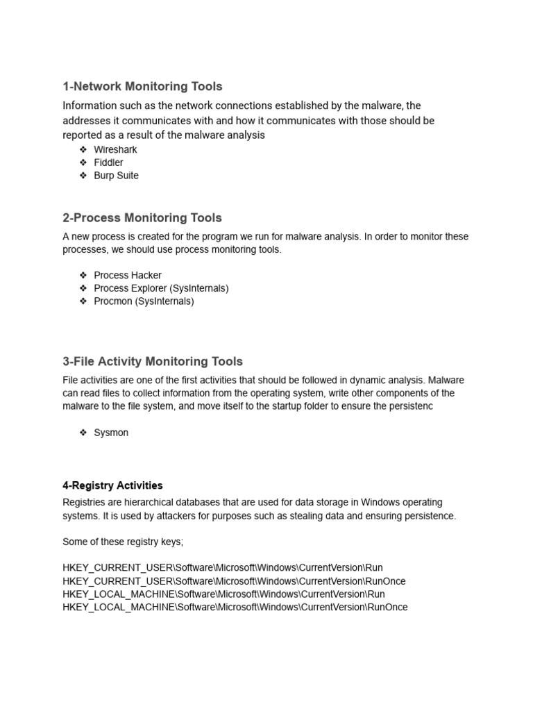 Dynamic Malware Analysis Techniques | PDF | Windows Registry | Malware