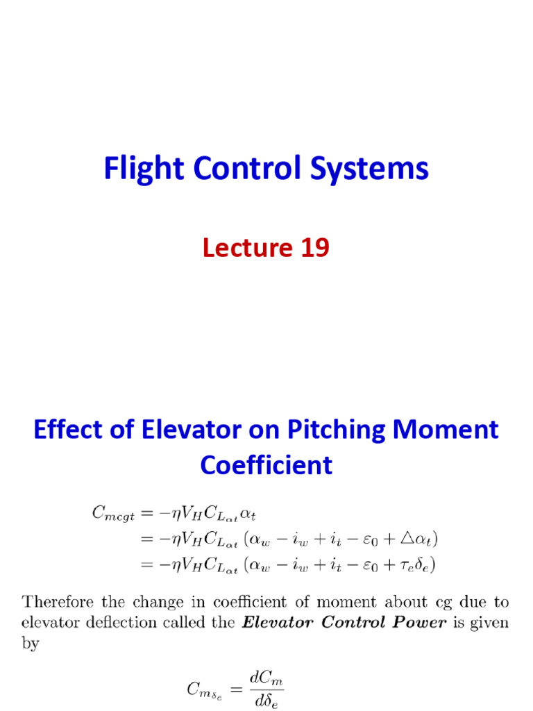 FCS Lec 19 | PDF | Flight Control Surfaces | Aerospace