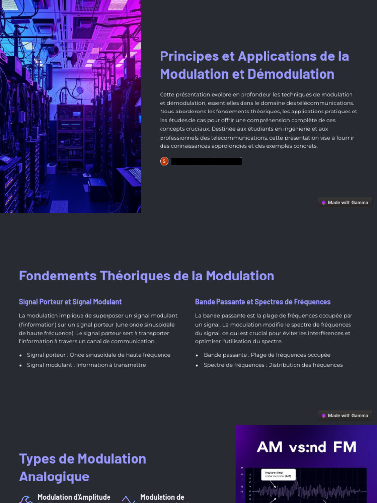 Principes Et Applications de La Modulation Et Demodulation | PDF ...