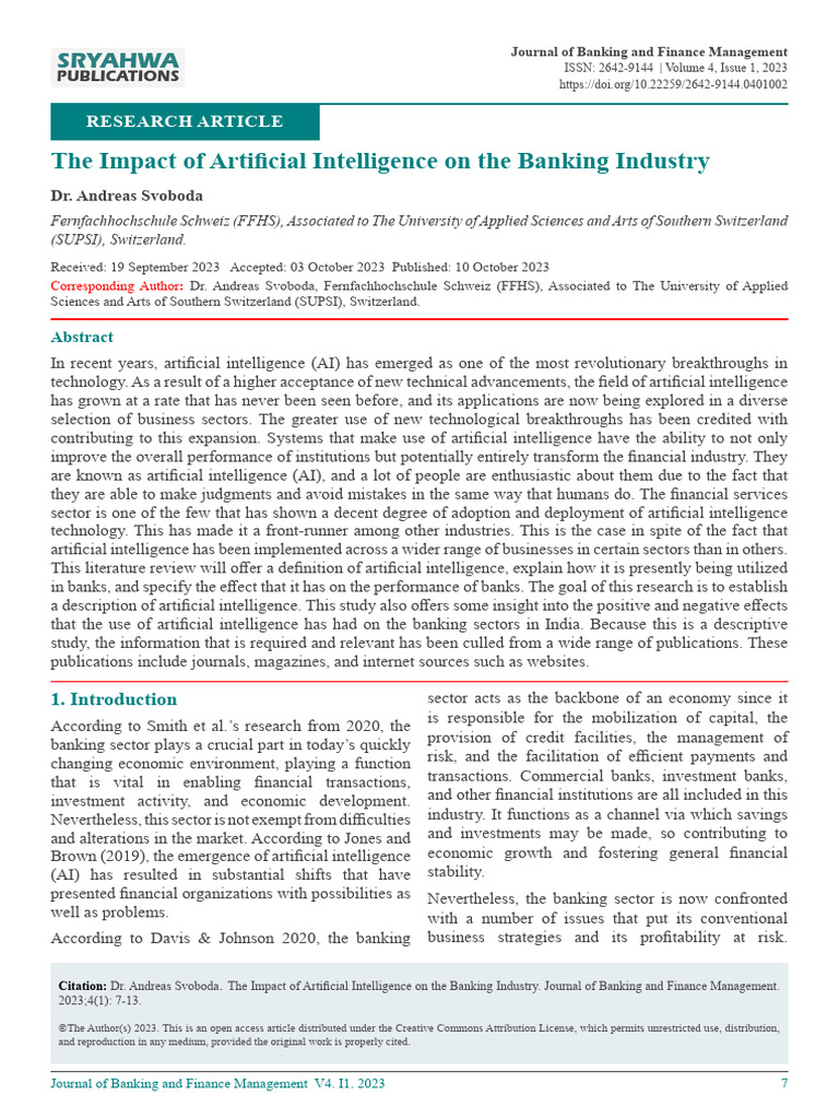 The Impact of Artificial Intelligence On | PDF | Artificial ...