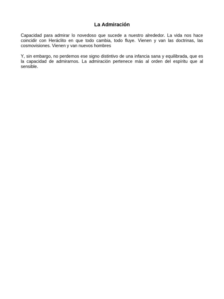 La Admiración | PDF
