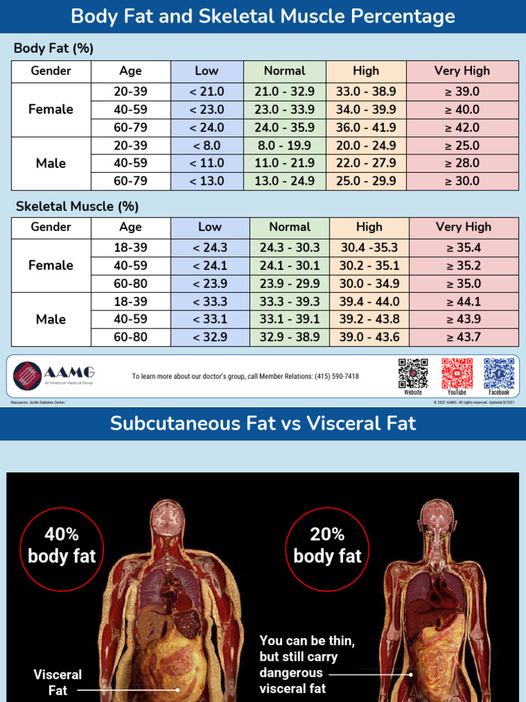 Body Fat and Muscle Percentage Charts | PDF | Musculoskeletal System