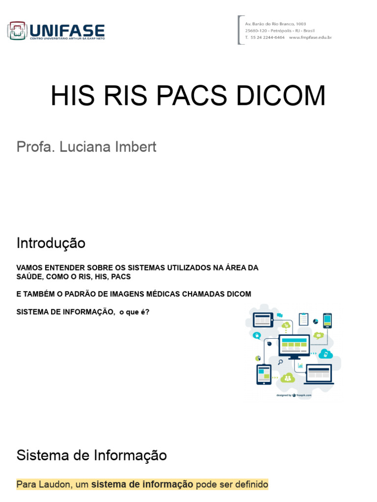Sistemas RIS, HIS e PACS na Saúde | PDF | Imagiologia médica | Sistema ...