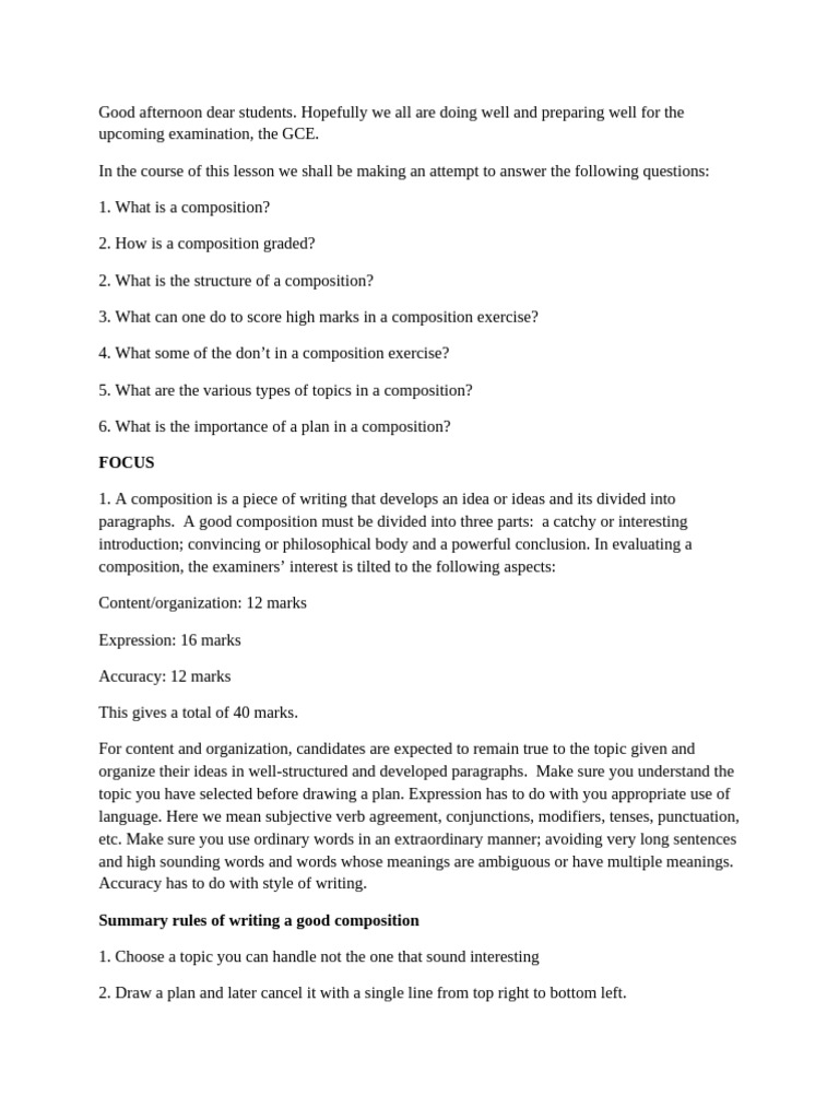 Composition Presentation | PDF | Word | Human Communication