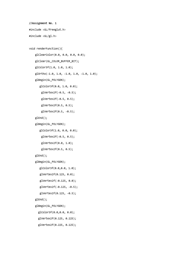 OpenGL Polygon Rendering Example | PDF