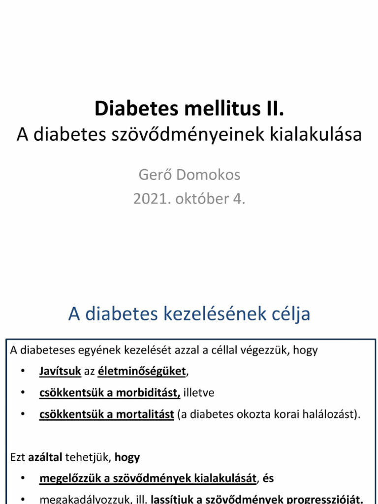 5 - Diabetes 2 - A Diabetes Mellitus Szövődményei | PDF