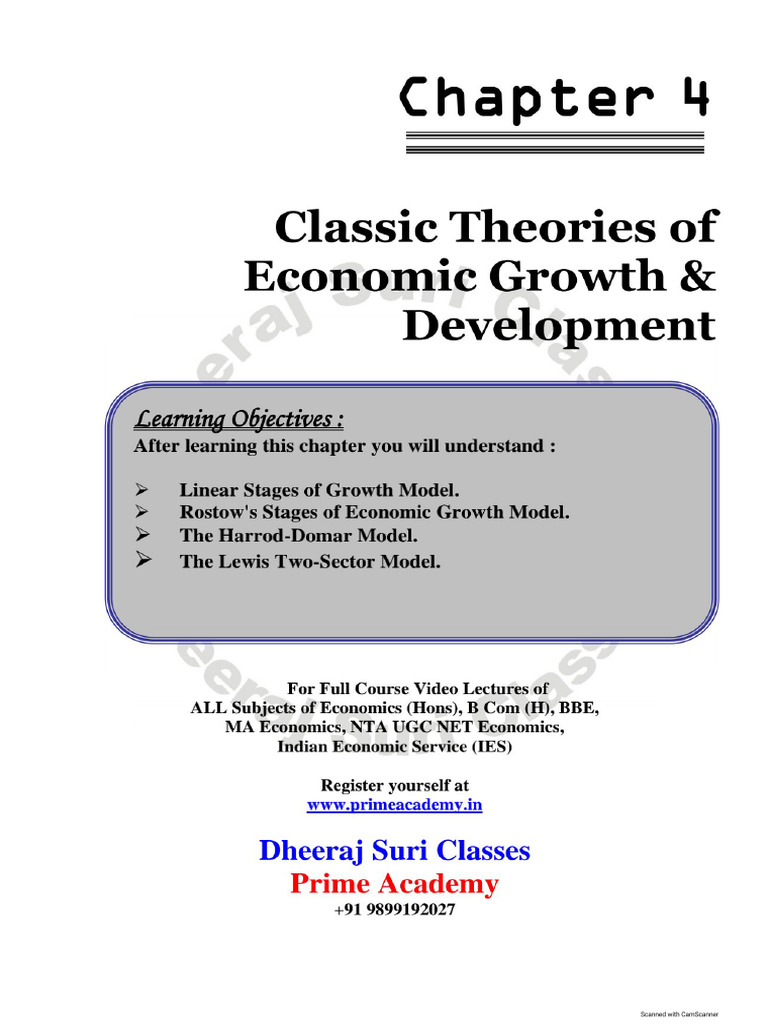 Chapter 4 Classic Theories of Economic Growth | PDF