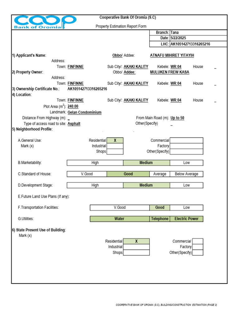 Atnafu Mihiret Yitayih Kality Est | PDF | Building Engineering