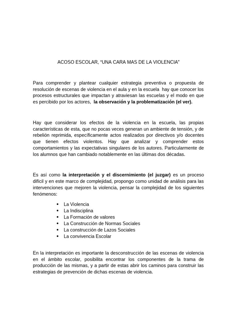 Prevención del Acoso Escolar y Violencia | PDF | Violencia | Aprendizaje