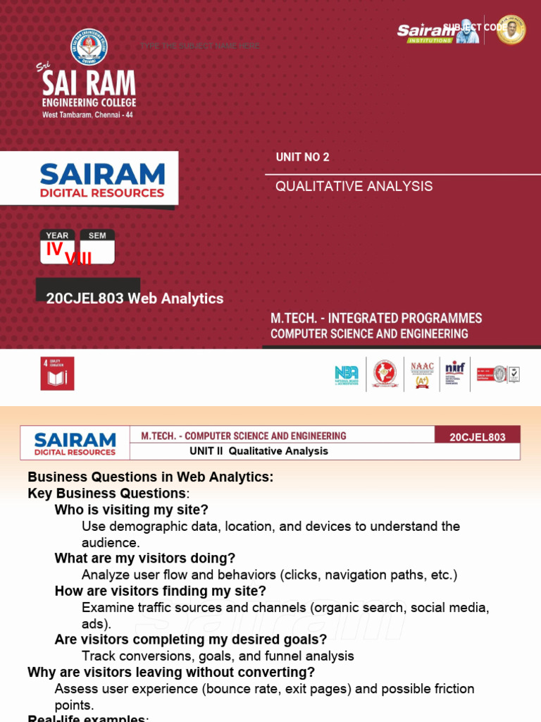 Key Business Questions in Web Analytics | PDF | Market Segmentation ...