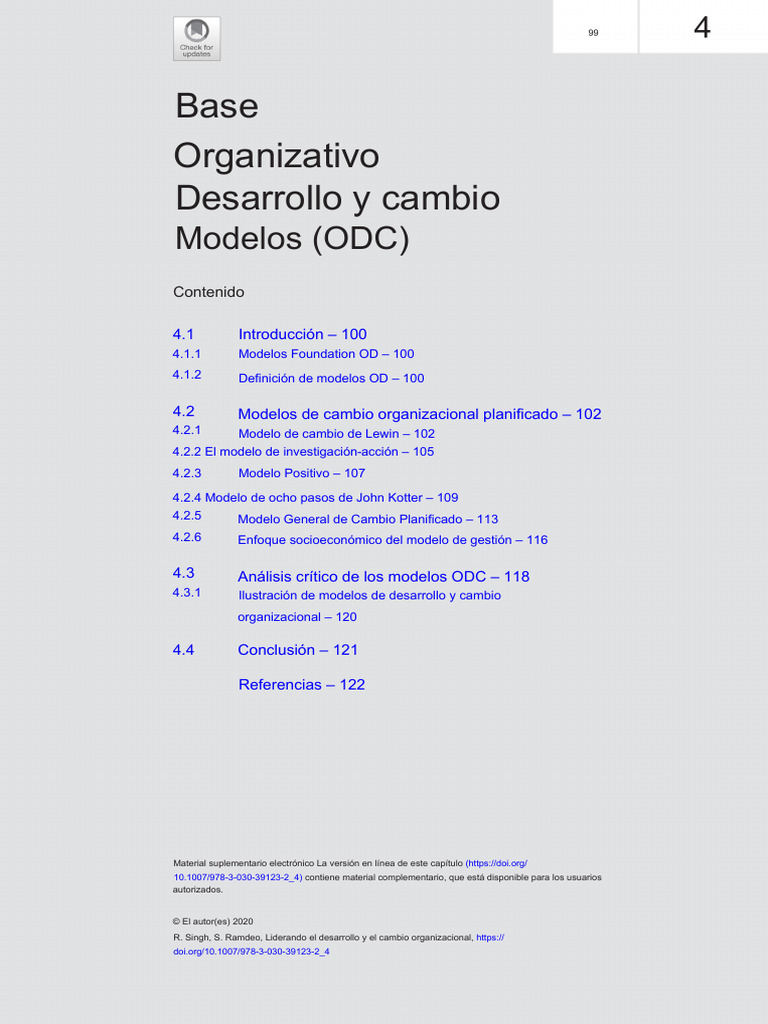 Modelos de Cambio Organizacional ODC | PDF | Gestión del cambio | Liderazgo