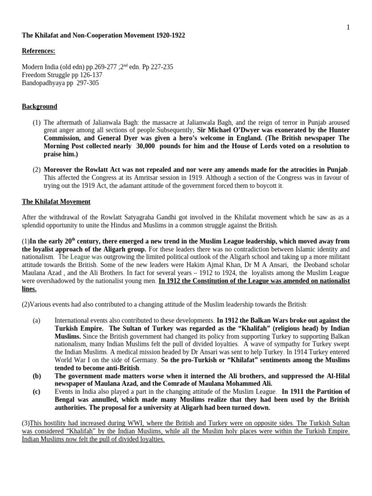 Noncooperation & Khilafat | PDF | Mahatma Gandhi | Indian Nationalism