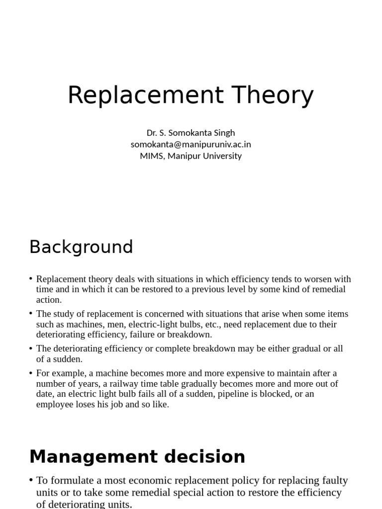 Understanding Replacement Theory in Management | PDF | Value (Economics ...