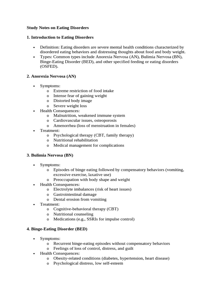 Understanding Eating Disorders: Types & Treatment | PDF | Eating ...