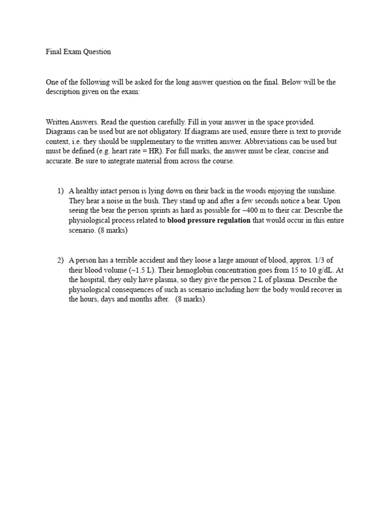 Final Exam Question | PDF