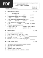 Class 4 DAV Maths Periodic Test 1 | PDF | Numbers | Mathematical Notation