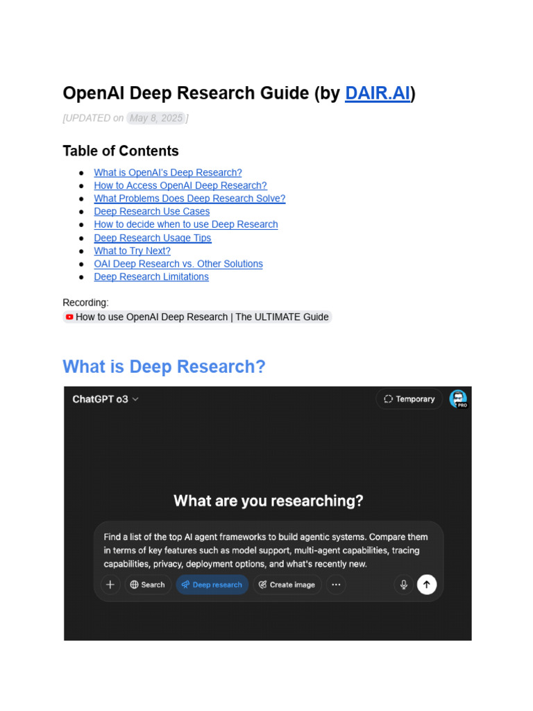 OpenAI Deep Research User Guide | PDF | Artificial Intelligence ...