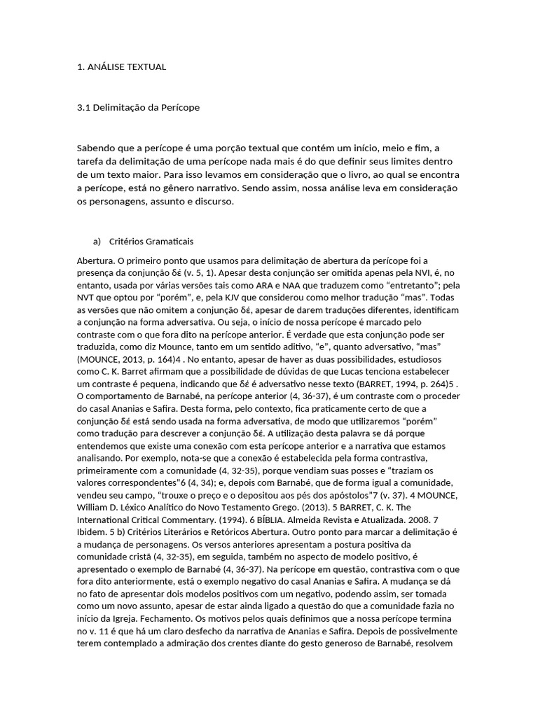 Delimitação de Perícope em Ananias e Safira | PDF | Narrativa | São Pedro