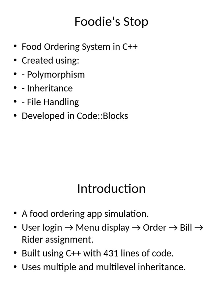 C++ Food Ordering System Simulation | PDF