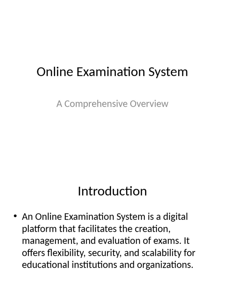 Online Examination System Overview | PDF