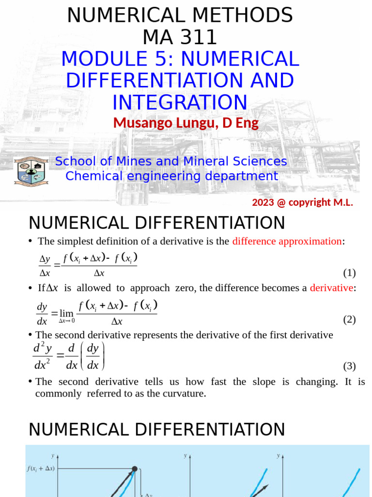 Numerical Differentiation Techniques | PDF | Finite Difference | Integral